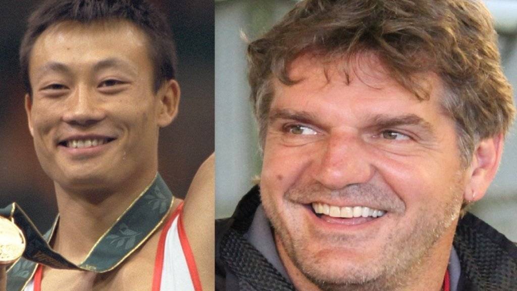 Zwei Olympia-Helden im «Brasil-Duell»: Die ehemaligen Profisportler, Kunstturner Donghua Li (links) und Kugelstosser Werner Günthör, treten in lockeren Disziplinen gegeneinander an.