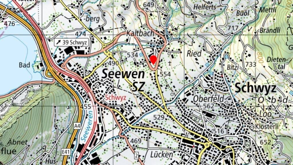 Das neue Verwaltungszentrum wird in Kaltbach oberhalb von Seewen in der Gemeinde Schwyz gebaut.