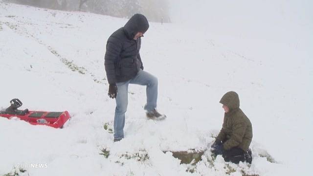 Freude über die ersten Flocken