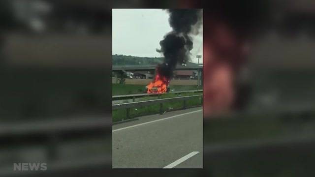 Flammen-Inferno auf der A6