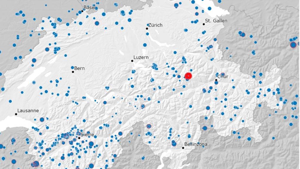 Im Jahr 2020 registrierte das Netz des Schweizerischen Erdbebendiensts 1400 Beben in der Schweiz und im grenznahen Ausland. Das stärkste Erdbeben ereignete sich im Oktober im Glarnerland. (Pressebild)
