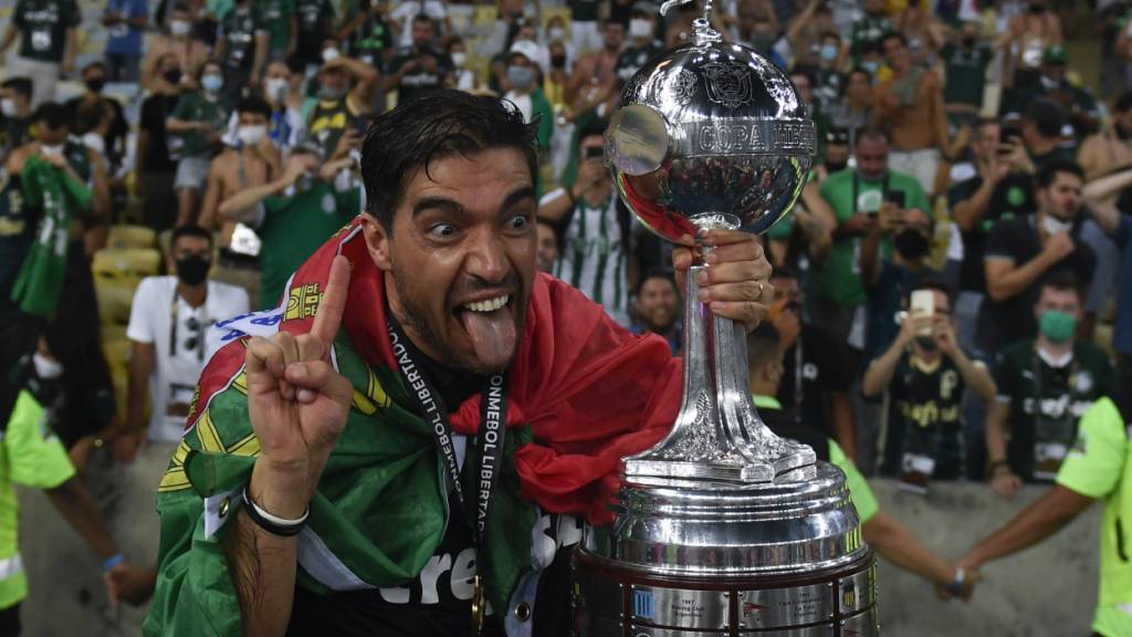 Palmeiras' portugiesischer Trainer Abel Ferreira feiert den Sieg in der Copa Libertadores