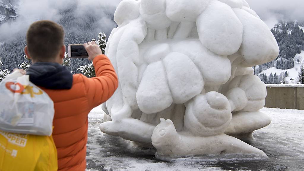 Eine Skulptur am World Snow Festival in Grindelwald im Jahr 2018. (Archivbild)
