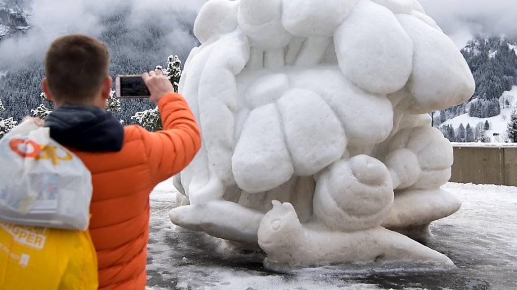 Eine Skulptur am World Snow Festival in Grindelwald im Jahr 2018. (Archivbild)