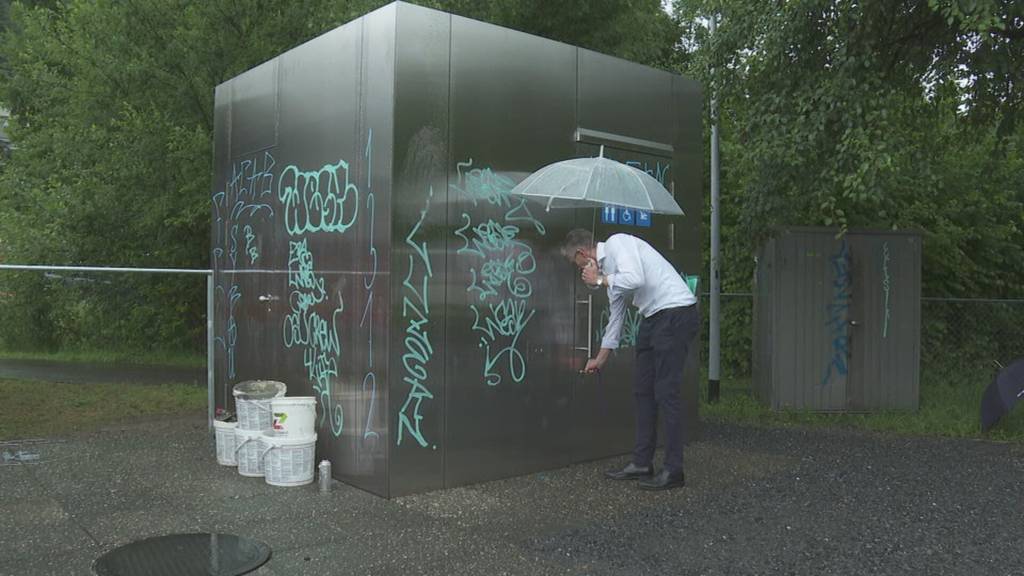 Vandalen in Kriens versprayen neue WC-Anlage