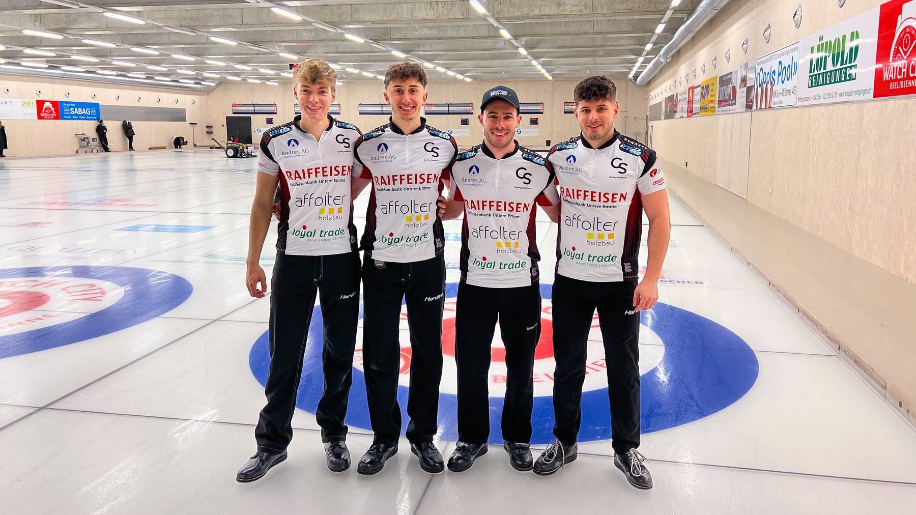 Das Solothurner Curling-Team: Jan Iseli, Maximilian Winz, Marco Hefti und Sandro Fanchini.