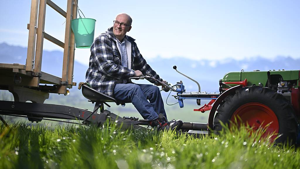 Bauernverbands-Präsident Markus Ritter auf seinem Hof. (Aufnahme vom März 2023)