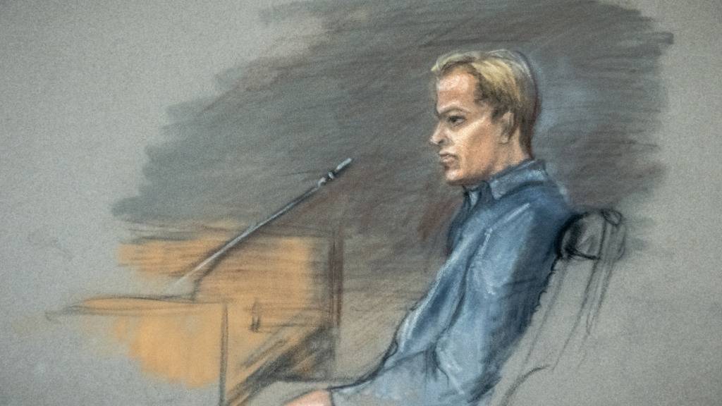 ARCHIV - Eine Gerichtszeichnung zeigt den Angeklagten Marius Borg Høiby am dritten Tag des Prozesses gegen ihn im Osloer Bezirksgericht. In Norwegen wird der Prozess gegen den ältesten Sohn von Kronprinzessin Mette-Marit fortgesetzt. Foto: Ane Hem/NTB/dpa (Archivbild)