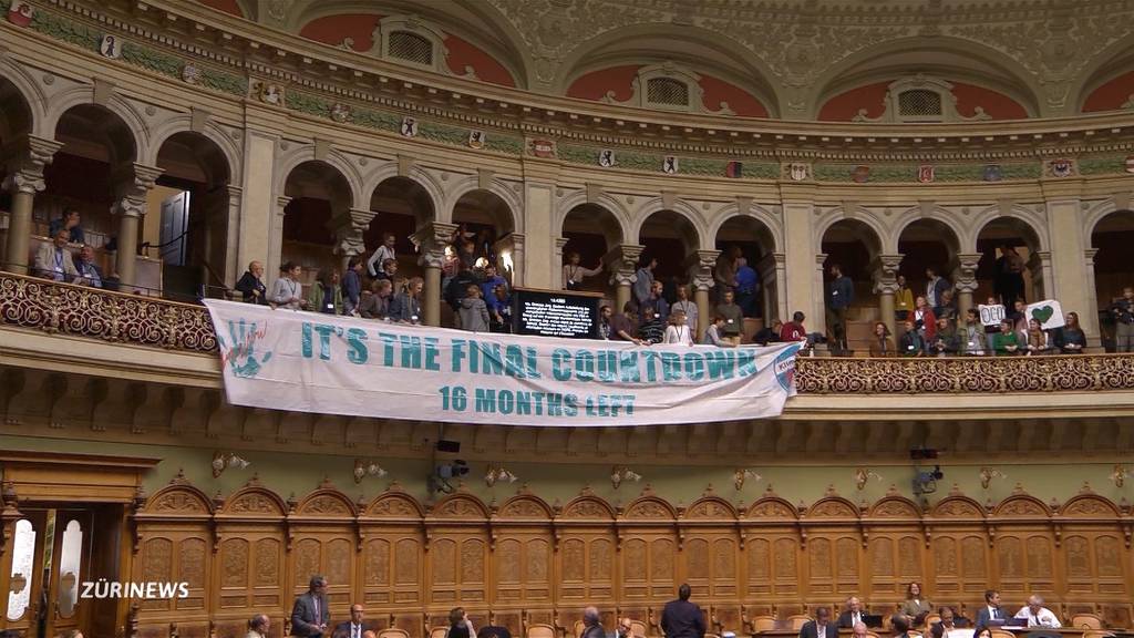 Dutzende von Klimaaktivisten stören Session in Bern