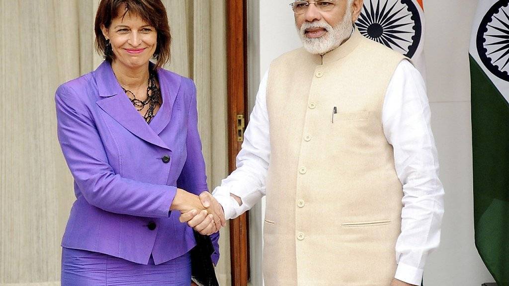 Bundespräsidentin Doris Leuthard und Indiens Premierminister Narendra Modi wollen die Zusammenarbeit im wirtschaftlichen Bereich vertiefen.