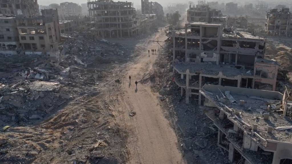 Zerstörte Gebäude im Gazastreifen. Foto: Uncredited/AP/dpa