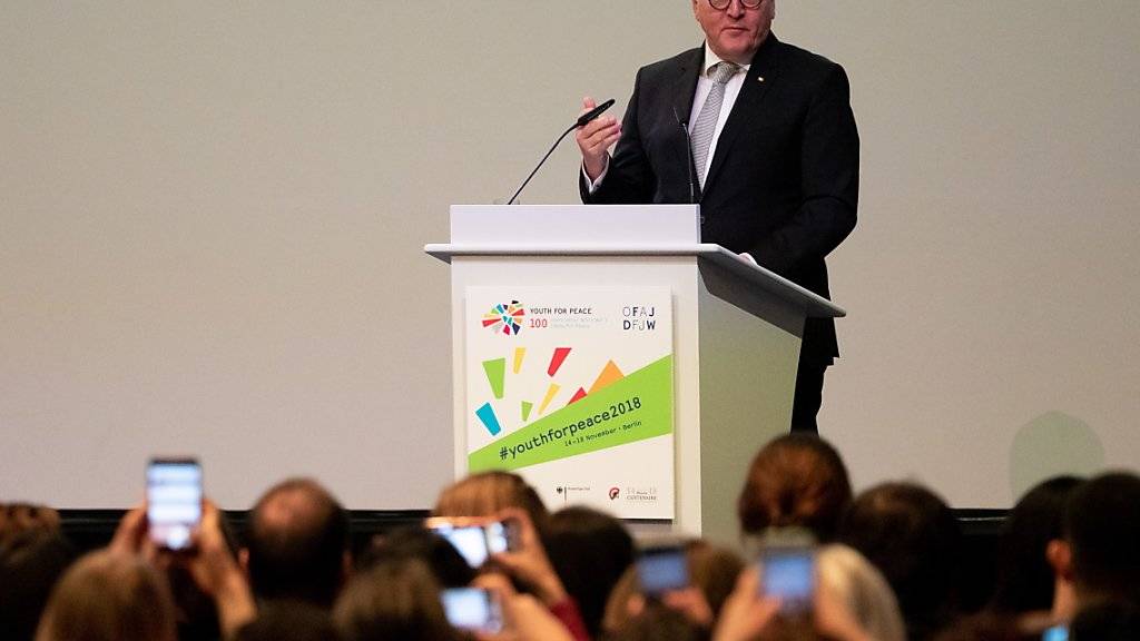 Deutschlands Bundespräsident Frank-Walter Steinmeier an der « 'Youth for Peace»-Veranstaltung in Berlin.