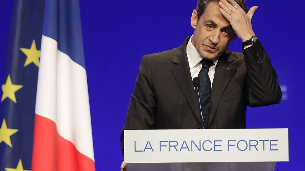 ARCHIV - Nicolas Sarkozy, ehemaliger Präsident von Frankreich, spricht während einer Wahlkampfveranstaltung im Rahmen der Präsidentschaftswahlen in 2012. . Foto: Michel Euler/AP/dpa