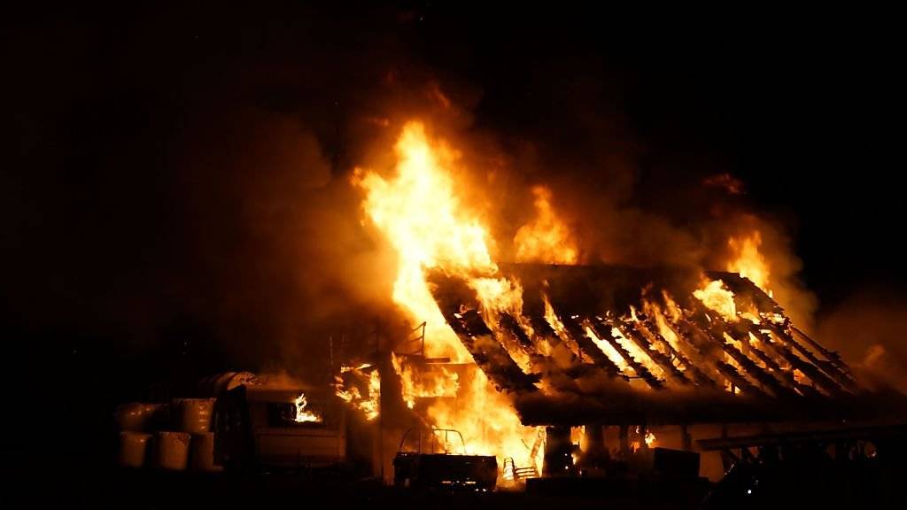 Eine Werkstatt in Baar ZG ist ein Raub der Flammen geworden.