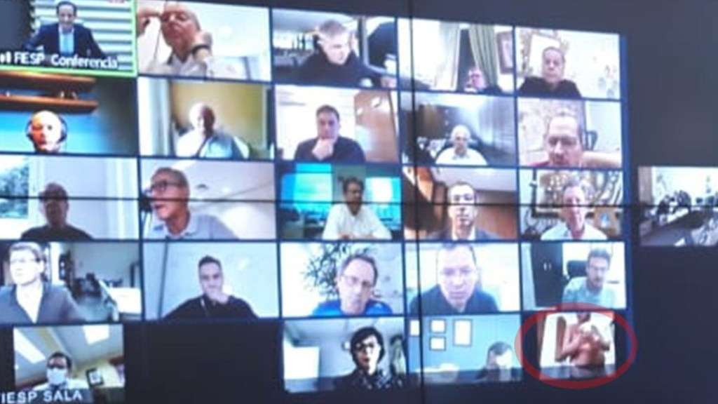 Teilnehmer nackt in Videokonferenz mit Bolsonaro