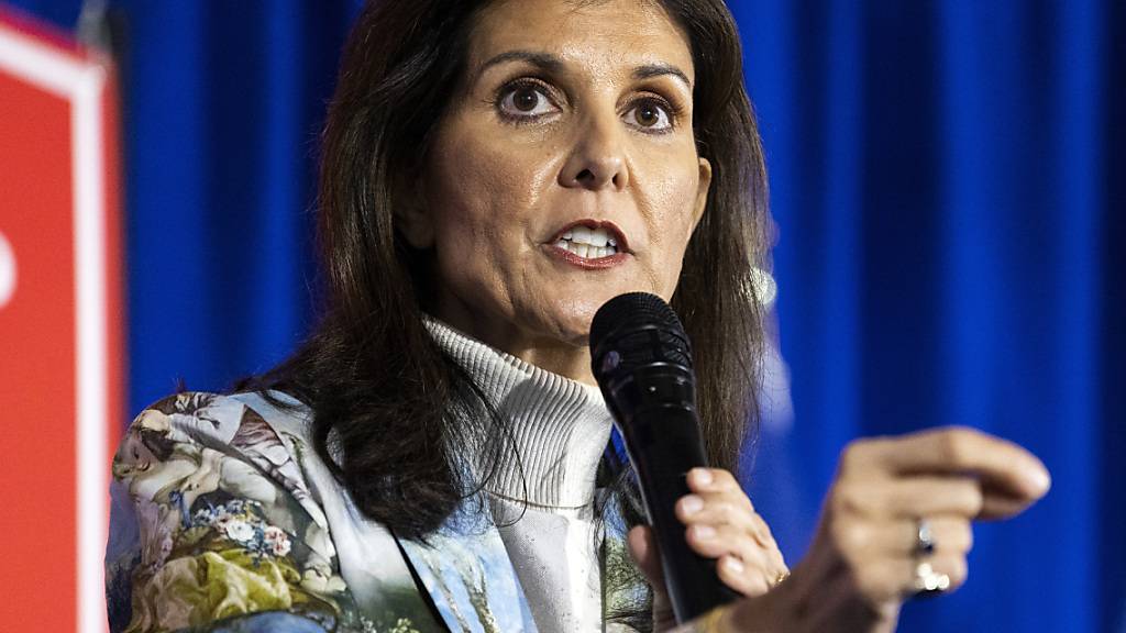ARCHIV - Nikki Haley, ehemalige UN-Botschafterin der USA und US-Präsidentschaftsbewerberin der Republikaner, bei einer Wahlkampfveranstaltung im US-Bundesstaat South Carolina. Foto: Mic Smith/AP/dpa