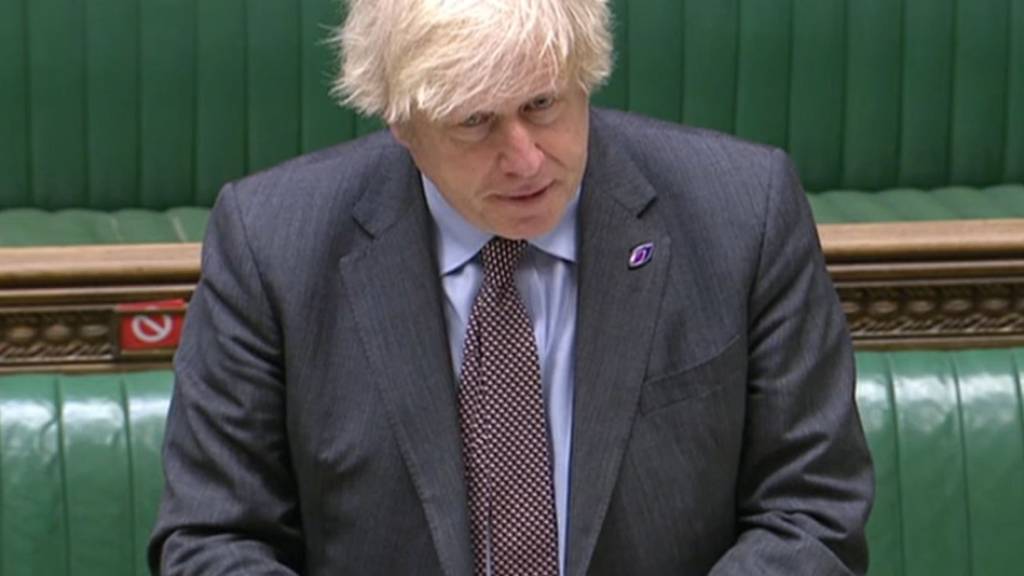 SCREENSHOT - Boris Johnson, Premierminister von Großbritannien, spricht im britischen Unterhaus während der Prime Minister's Questions. Foto: House Of Commons/PA Wire/dpa - ACHTUNG: Nur zur redaktionellen Verwendung und nur mit vollständiger Nennung des vorstehenden Credits