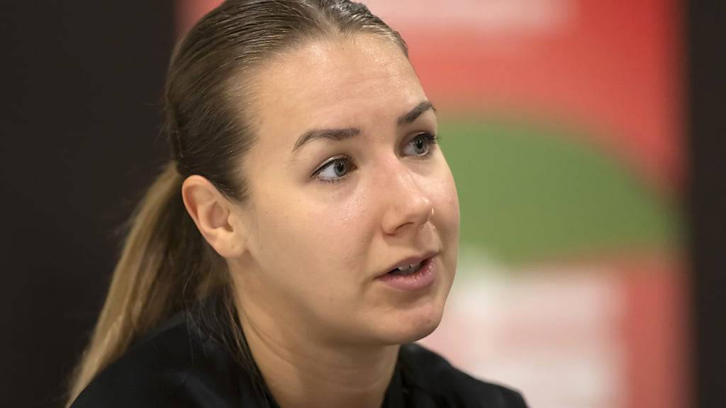 Kerstin Kündig anlässlich einer Medienkonferenz vor der Heim-EM