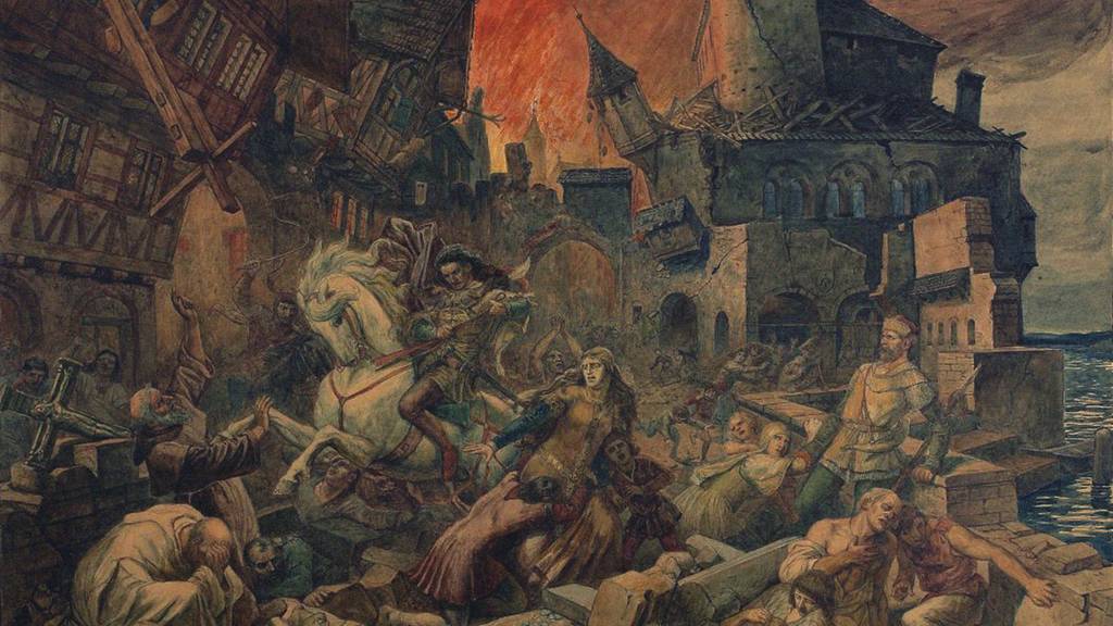 Beim Erdbeben von Basel kamen mindestens 100 Menschen ums Leben: Gemälde aus dem Jahr 1754.