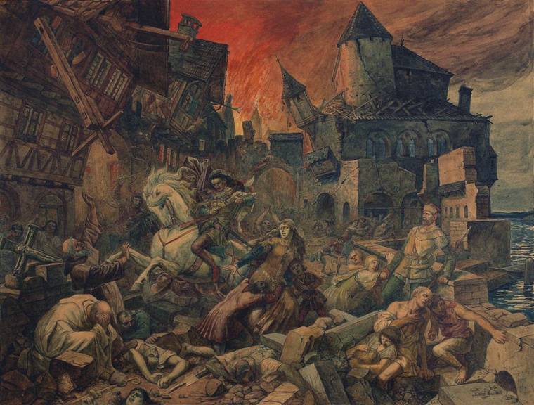 Beim Erdbeben von Basel kamen mindestens 100 Menschen ums Leben: Gemälde aus dem Jahr 1754.