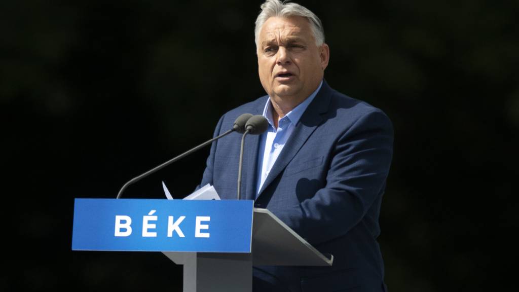 Orbán hat sich in seinem Europawahlkampf auf den Krieg in der Ukraine konzentriert und seine nationalen und internationalen Gegner als Kriegstreiber dargestellt. Foto: Denes Erdos/AP/dpa