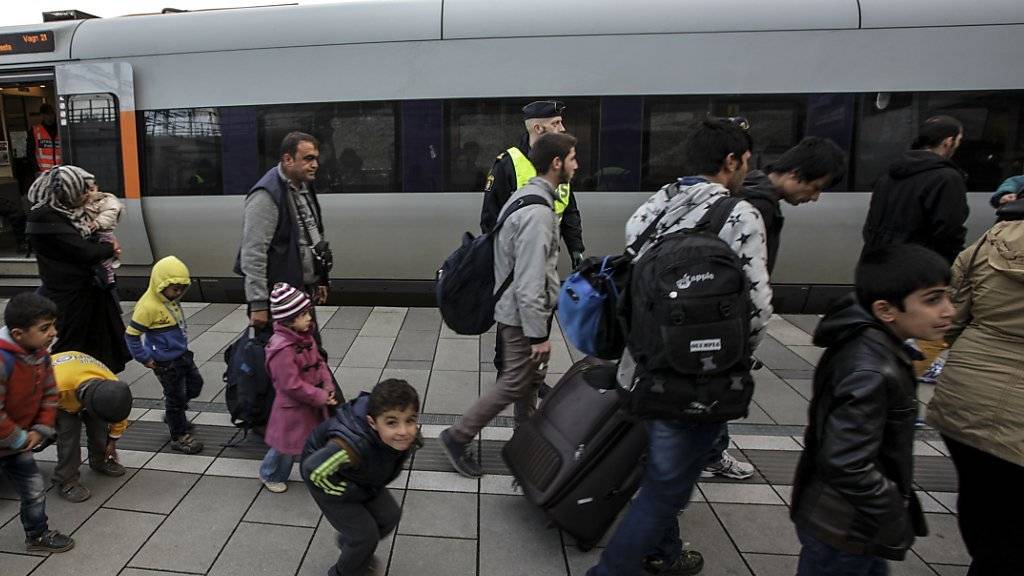Flüchtlinge treffen in Schweden ein: Das Land will in den nächsten Jahren bis zu 80'000 abgelehnte Asylbewerber abschieben. (Archiv)
