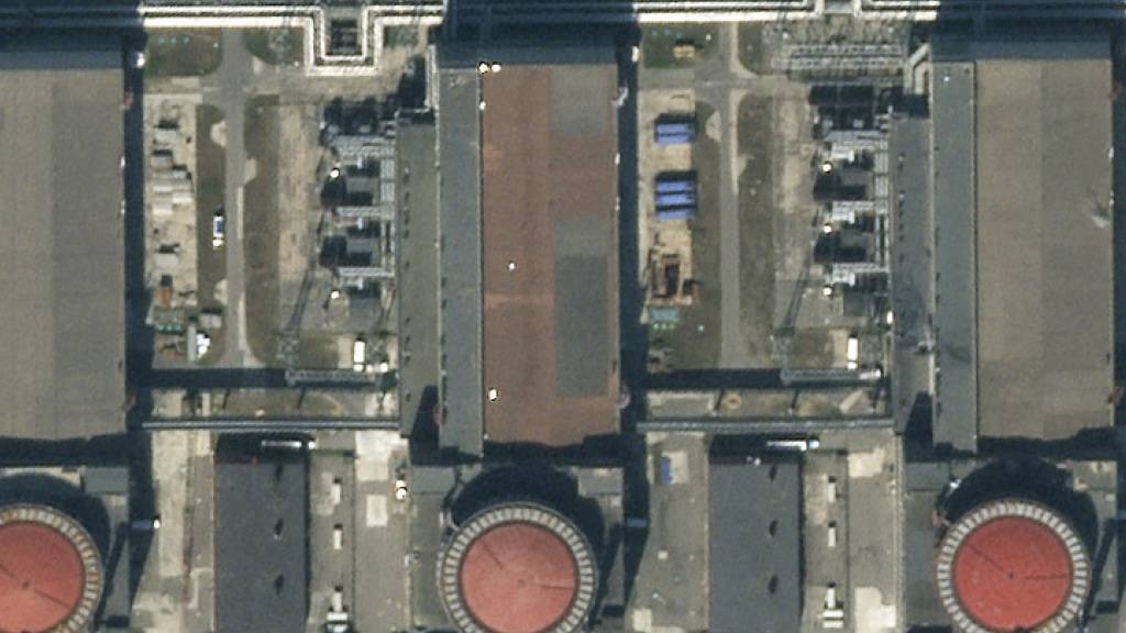 HANDOUT - Das Kernkraftwerk Saporischschja aus der Vogelperspektive. Foto: Planet Labs PBC/AP/dpa - ACHTUNG: Nur zur redaktionellen Verwendung und nur mit vollständiger Nennung des vorstehenden Credits