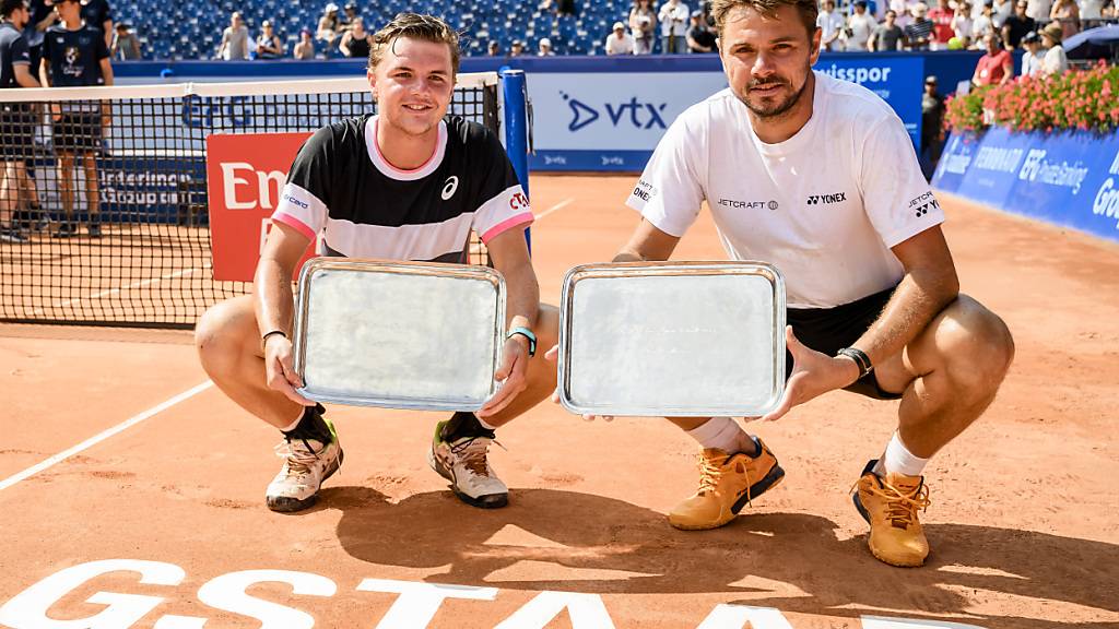 Dominic Stricker (links) und Stan Wawrinka gewannen vor einem Jahr das Doppelturnier in Gstaad