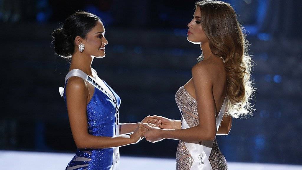 Schöne Bescherung: Miss Kolumbien Ariadna Gutierrez (rechts) und Miss Philippinen Pia Alonzo Wurtzbach bei der Miss-Universe-Wahl.