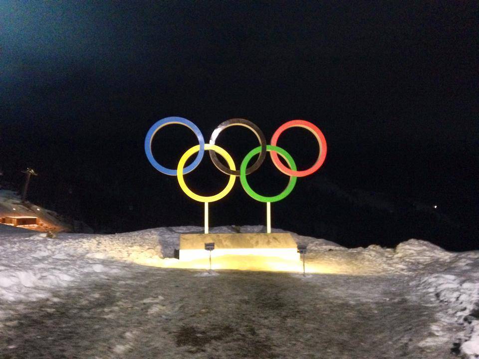 Die Olympischen Ringe in Sotschi.