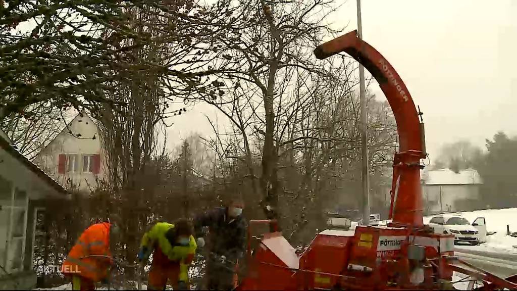 Nach erneutem Schneefall: Aarauer Werkhof hilft Privaten