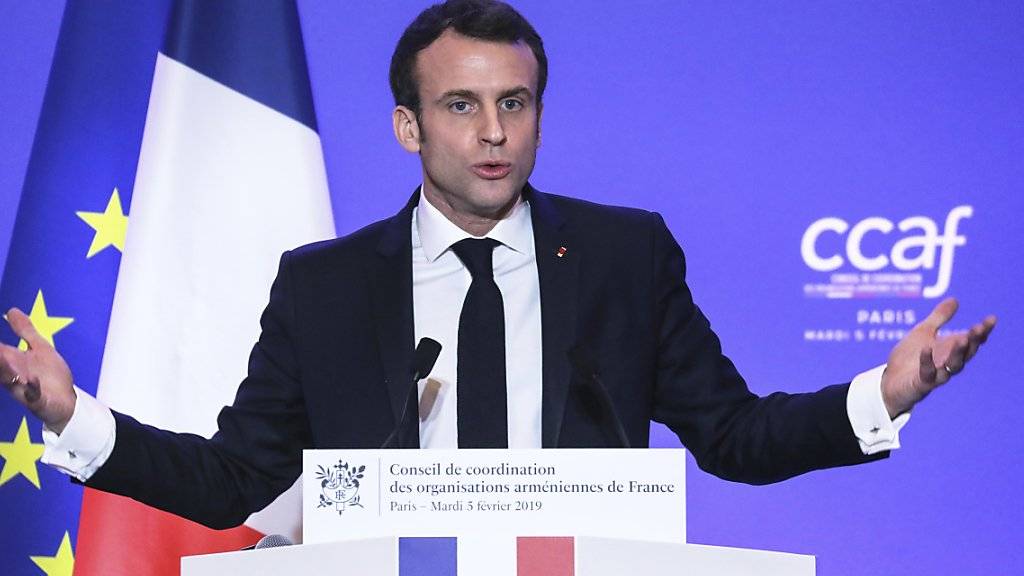 Er erntet für seine Idee eines nationalen Gedenktags für Armenien grosse Kritik von der Türkei: der französische Präsident Emmanuel Macron.