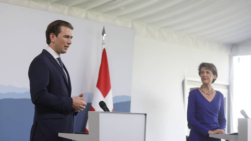 Bundespräsidentin Simonetta Sommaruga beim offiziellen Staatsbesuch von Bundeskanzler Sebastian Kurz am Freitag in Bern.