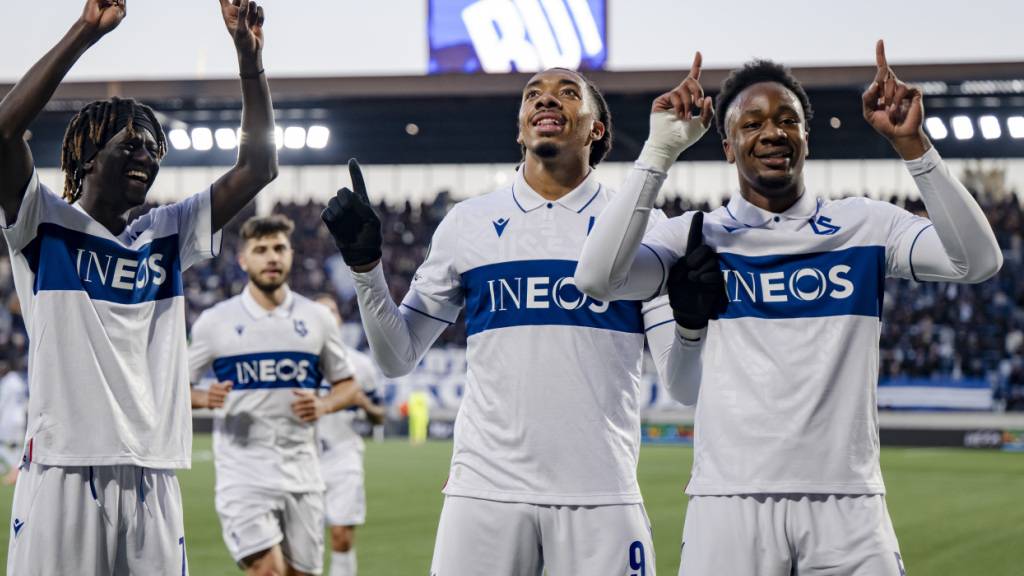 Wenn Théo Bair (zweiter von rechts) für Lausanne trifft, dann gewinnt Lausanne-Sport auch