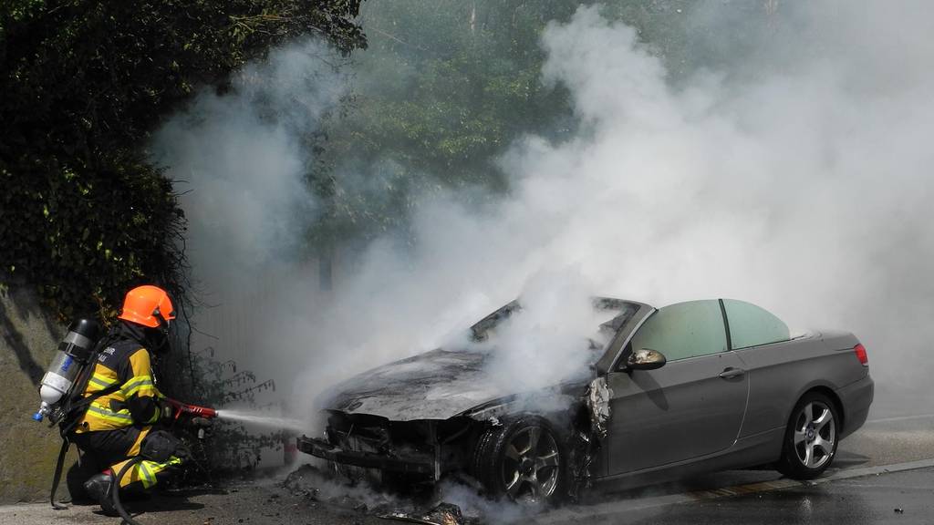 Auto geht in Wilen in Flammen auf