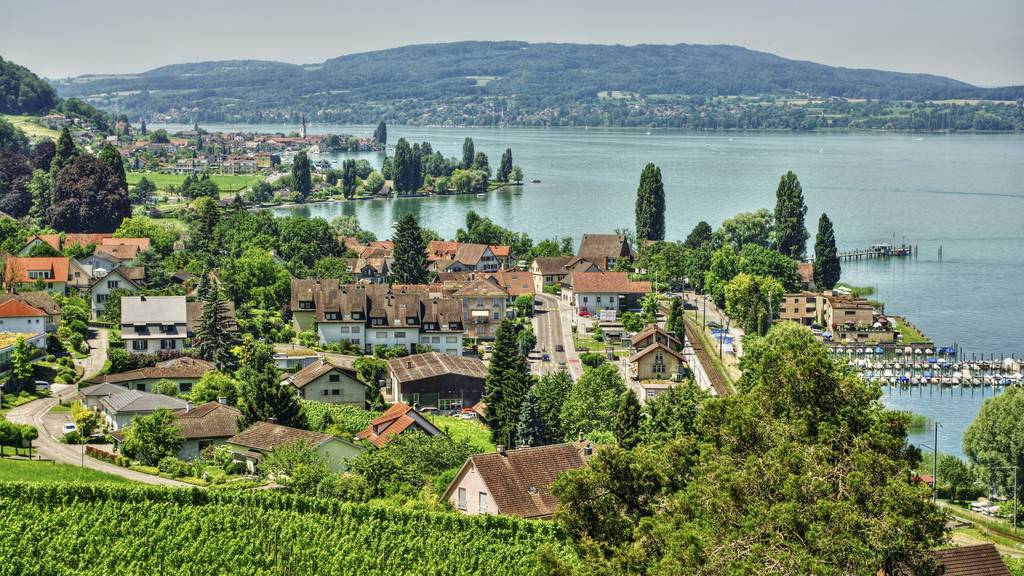 July 2015, the village Mannenbach and the Untersee (Lake Constance), HDR-technique
