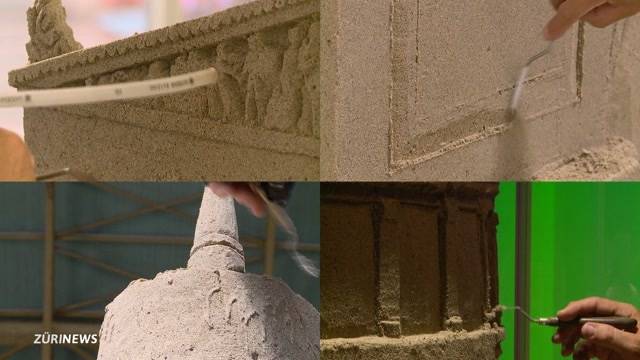 Sandkunst im Zürcher Hauptbahnhof