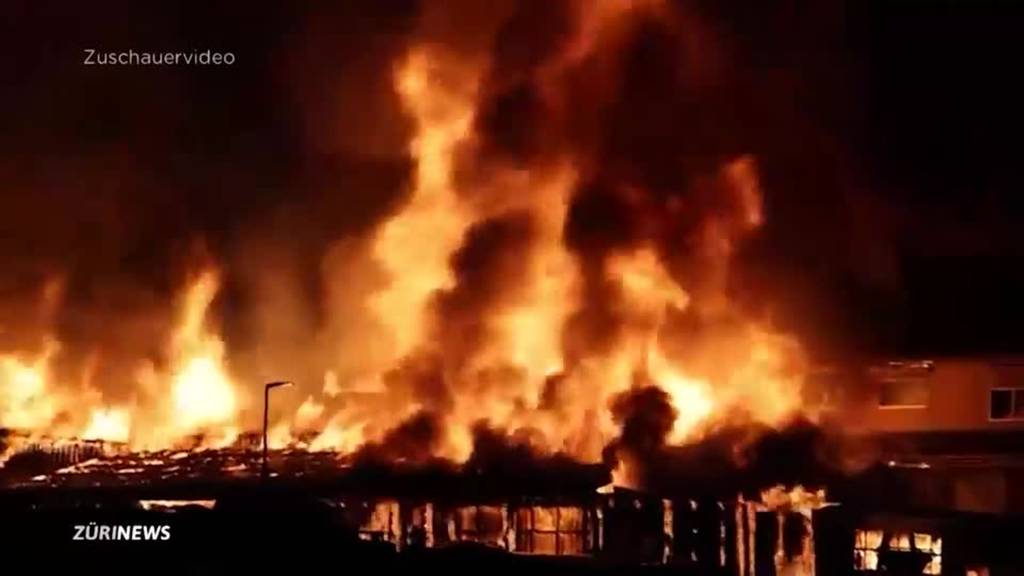 Grossbrand: Schreinerei vollständig zerstört – Nachbarn in Angst