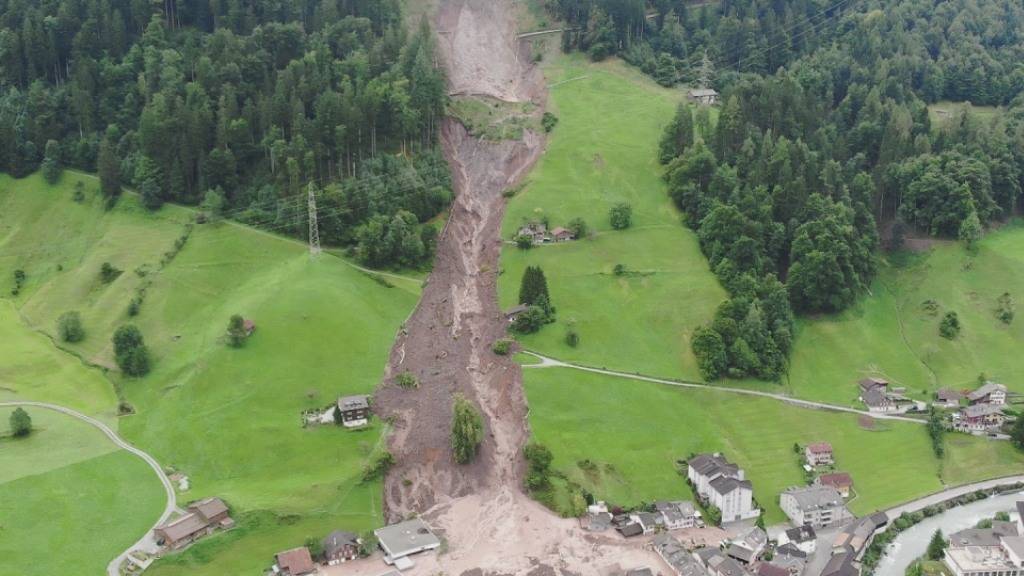 Ende August zerstörten zwei Erdrutsche in Schwanden GL ein halbes Dutzend Gebäude. (Archivbild)