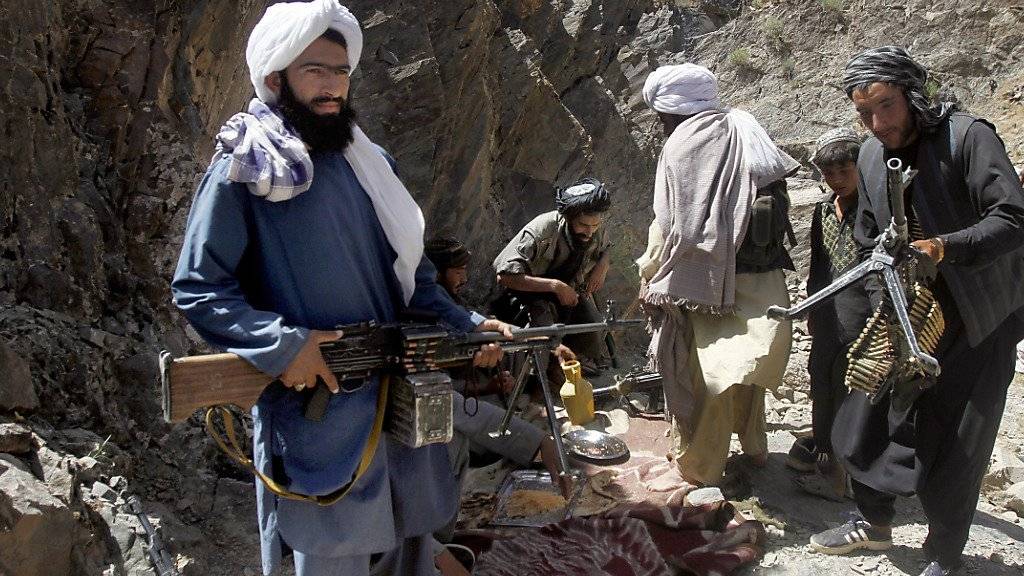 Eine Gruppe von Taliban-Kämpfern in der westafghanischen Provinz Herat (Aufnahme vom Mai 2016).