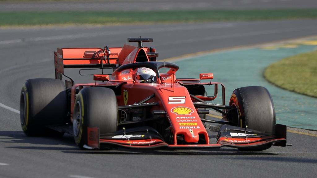 Der Deutsche Sebastian Vettel fährt mit Ferrari am Fomel 1 am Australien Grand Prix.