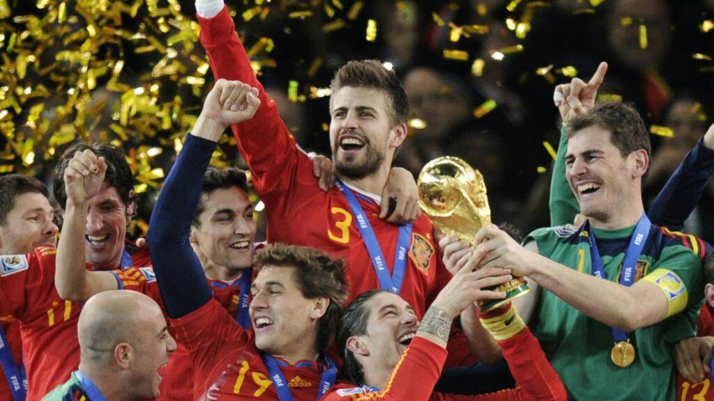 Spaniens Fussballer in Ekstase nach dem WM-Triumph 2010