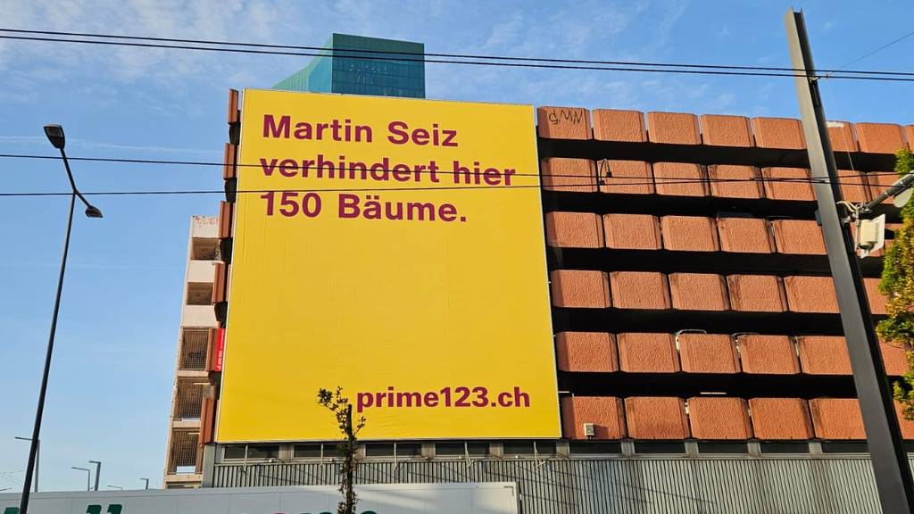 Welti-Furrer riesiges Plakat gegen Martin Seiz