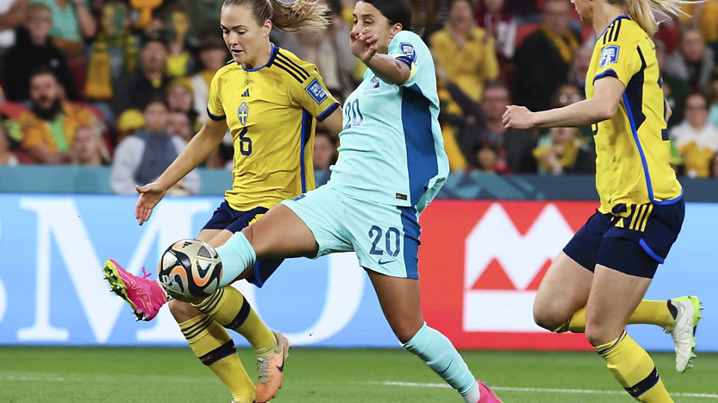 Australiens Starstürmerin Sam Kerr (in Grün) blieb im Spiel um Platz 3 ohne Torerfolg
