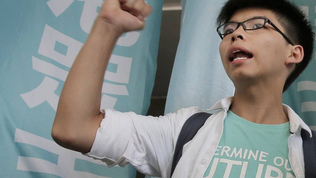 Auch nach dem Schuldspruch setzt sich Joshua Wong weiter für die Demokratie-Bewegung in Honkong ein.