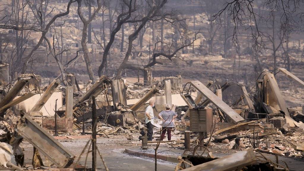 Die Buschbrände in Santa Rosa, Kalifornien, hinterlassen eine grosse Zerstörung.
