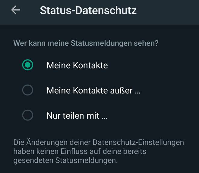 Status-Sichtbarkeit