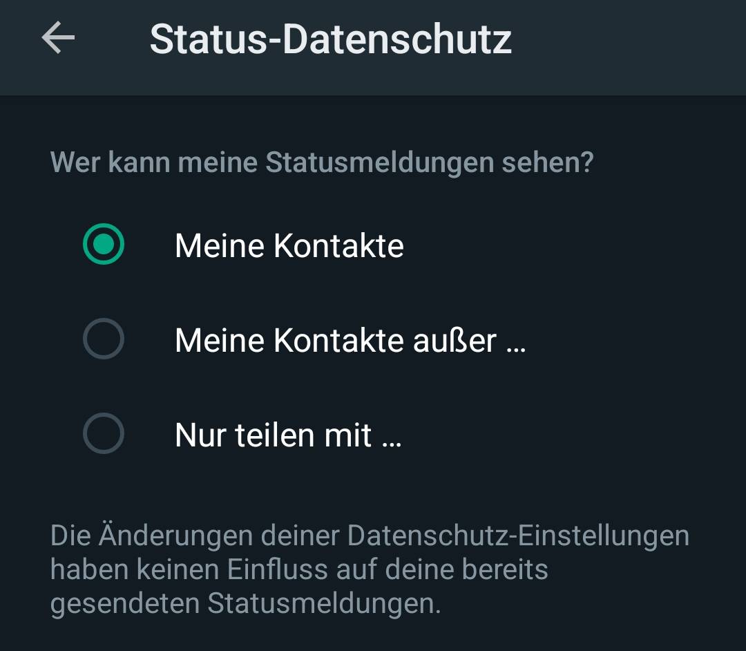 Status-Sichtbarkeit