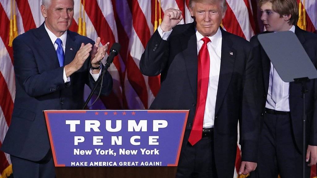 Grosse Überraschung: Donald Trump spricht nach dem Wahlsieg in New York vor seinen Anhängern.