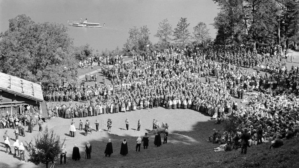 Die 650-Jahr-Feier der Eidgenossenschaft am 1. August 1941 auf dem Rütli (Archivbild)
